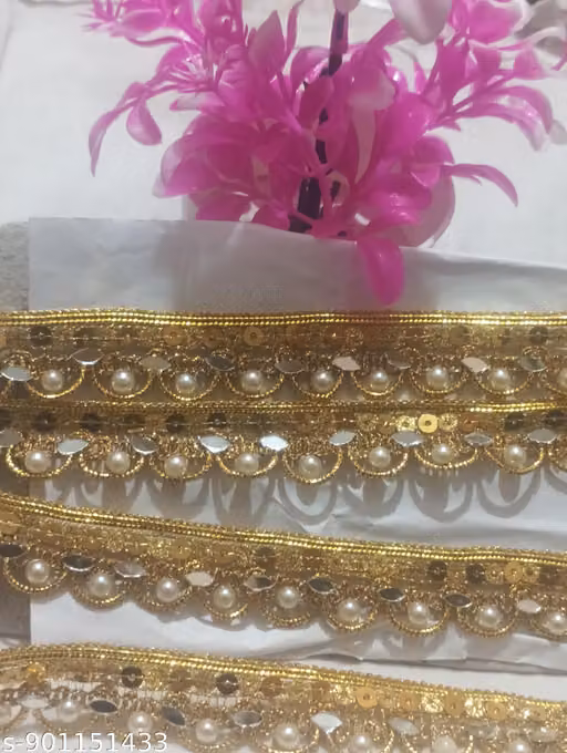 4 meter lace mirror, moti kork, blouse lace, design lace,suit lace, Saree lace, pears Lace.etc