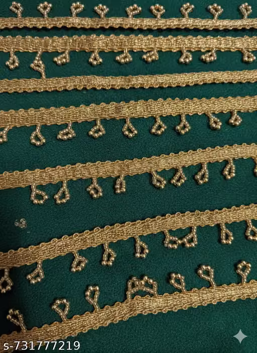 (8 meter) golden colour lace, blouse lace design lace, suit lace, Saree lace, dupatta lace, paerl lace, fancy lace, moti lace,beads lace, etc.