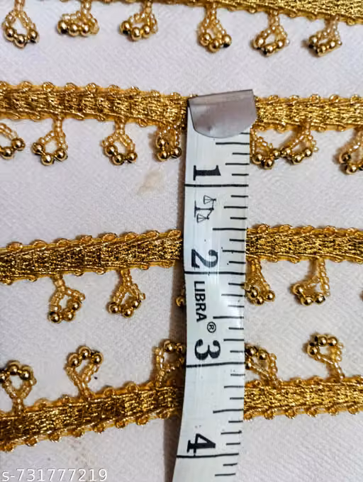 (8 meter) golden colour lace, blouse lace design lace, suit lace, Saree lace, dupatta lace, paerl lace, fancy lace, moti lace,beads lace, etc.