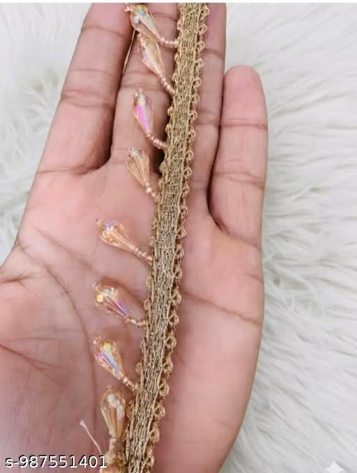 for Duapatta,Lehenga,Kurti,Suit ,(Width-3 cms, 4 Meter)Golden | RD Handicraft