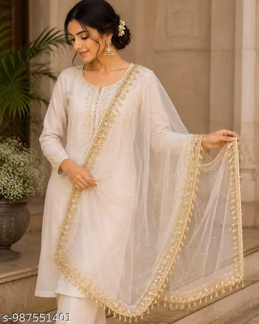 for Duapatta,Lehenga,Kurti,Suit ,(Width-3 cms, 4 Meter)Golden | RD Handicraft