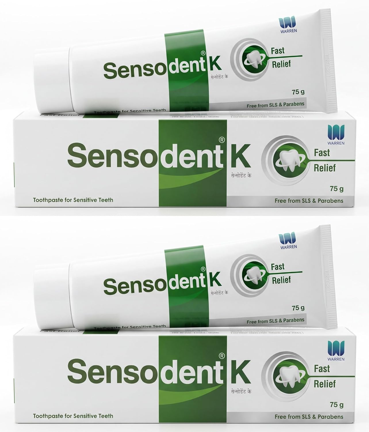 Toothpaste for Sensitive Teeth - Instant Relief & Long-Lasting Protection, Dentist Recommended, SLS & Paraben Free - 75g x Pack of 2
