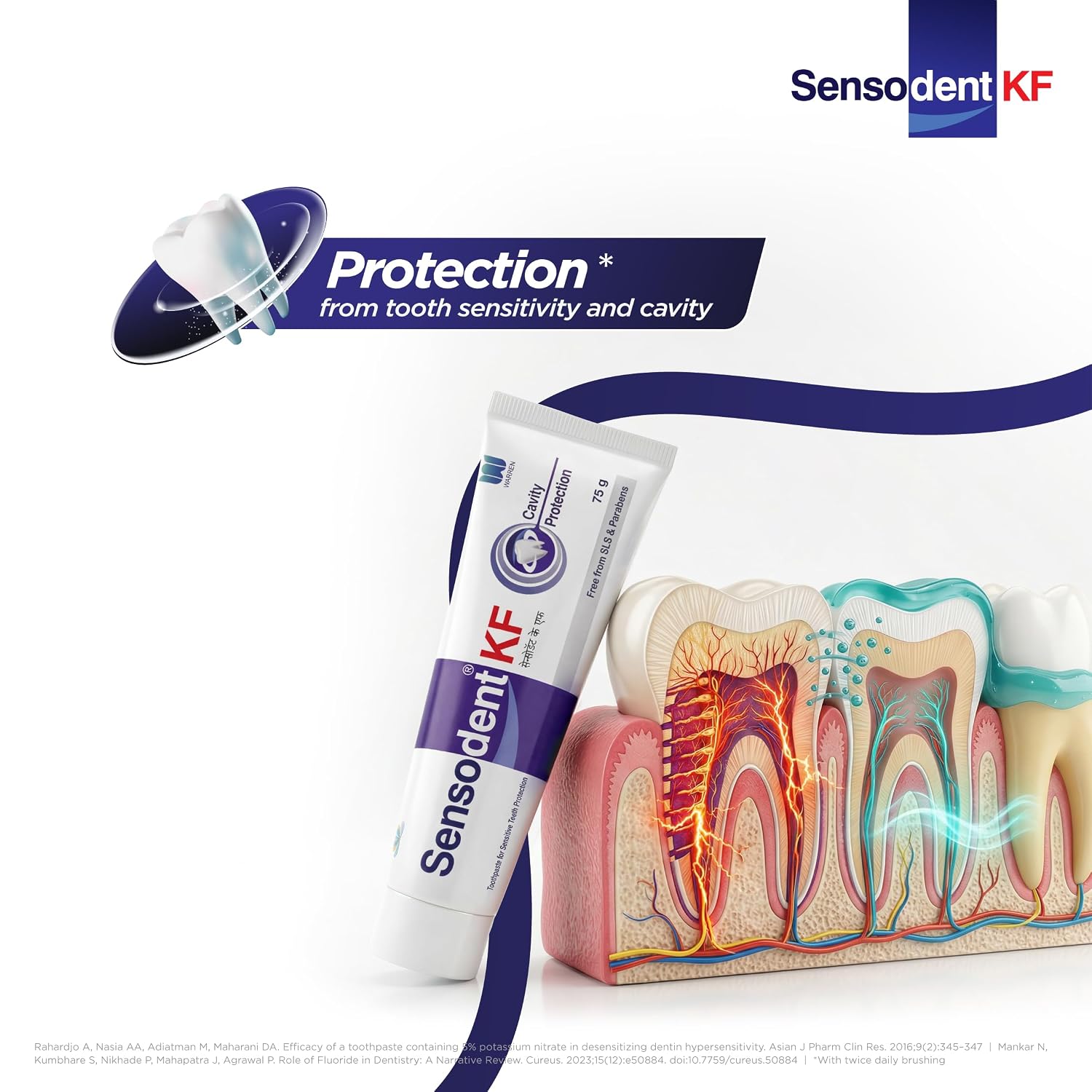 Fluoride Toothpaste for Cavity Protection & Sensitivity Relief (75g x 3) Toothpaste (225 g, Pack of 3)
