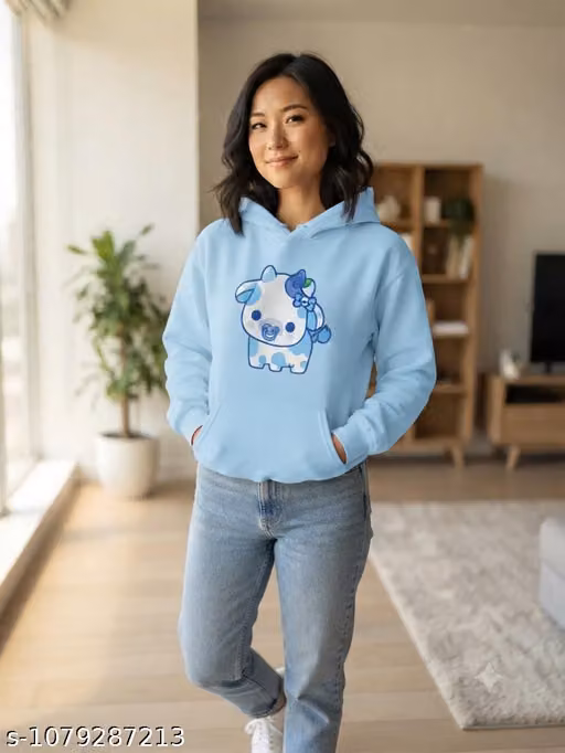 Tag of Cow hoody Sky Blue Colour