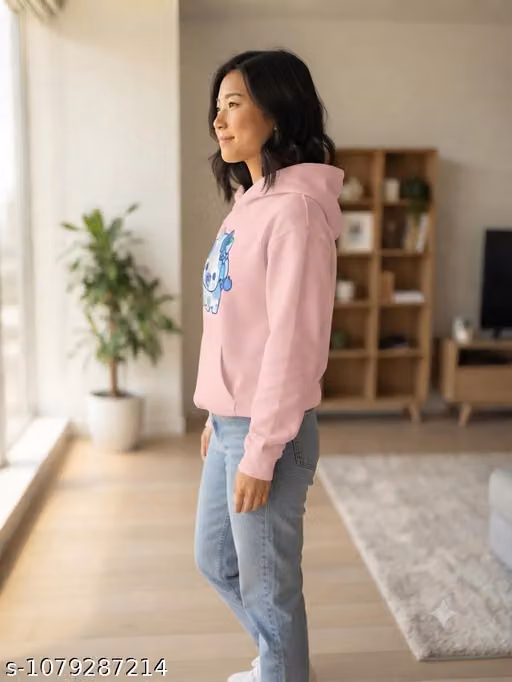 Tag of Cow hoody Pink Colour