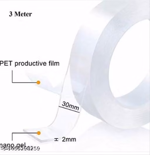 Two Sided Tape - Adhesive Silicone Tape, Heavy Duty, Heat Resistant, Multi-Functional, Removable, Washable, Reusable Anti-Slip Gel Nano Grip Tape (grip tape)