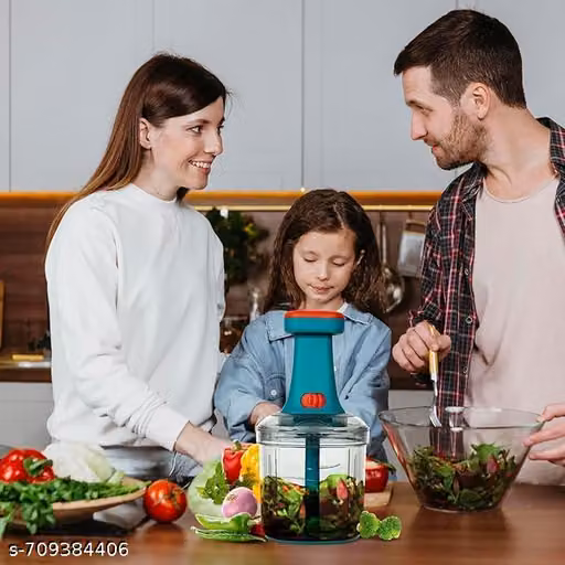 Chopper for Kitchen Use 1100 ML, Push Chopper with 6 Blades, Vegetable ChopperKitchen Accessories Items for Home Cutting Vegetables, Onion, Ginger, Garlic, Salad, Tomato, Potato (C2)