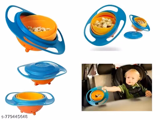 baby bowl 360 degree rotating dish, Bowl for baby and kids, magic bowl for kids for Home and kitchen ideal daily use Bowl for Toddlers-Baby Container Mess Free Snack Bowls,( Multicolour, pack of 1 )