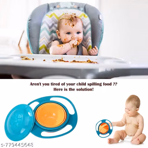 baby bowl 360 degree rotating dish, Bowl for baby and kids, magic bowl for kids for Home and kitchen ideal daily use Bowl for Toddlers-Baby Container Mess Free Snack Bowls,( Multicolour, pack of 1 )