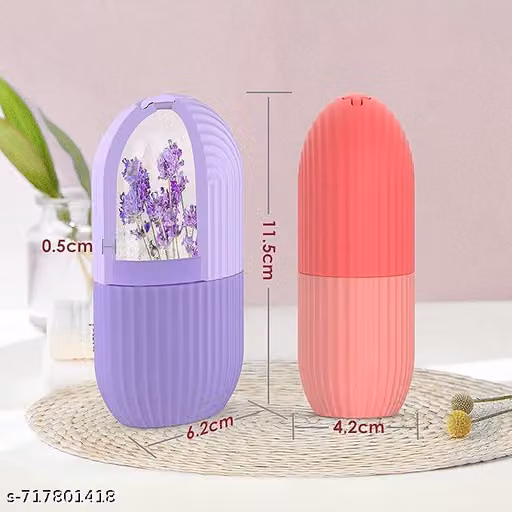 Ice Face Roller Silicone Facial Cube for Eyes Neck Massage Remove Dark Circle Pore Shrink Face Beauty Skin Care Ice Mould Kitchen Tools (Multicolor) Pack of 2