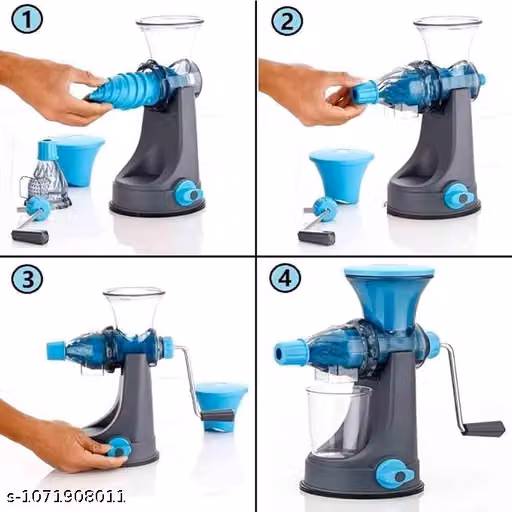 Manual Hand Juicer for Fruits & Vegetables | Plastic Fruit Juice Extractor with Steel Handle