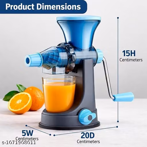 Manual Hand Juicer for Fruits & Vegetables | Plastic Fruit Juice Extractor with Steel Handle