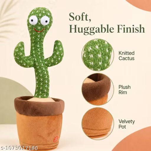 Dancing Cactus Toy Kids Talking Singing Wriggle Children Plush Electronic Toys Baby Voice Recording Repeats What baby Say LED Lights ,Wriggling Electronic Toy for Kids & Toddlers, Gift for Boys & Girls by PACKNSTORE