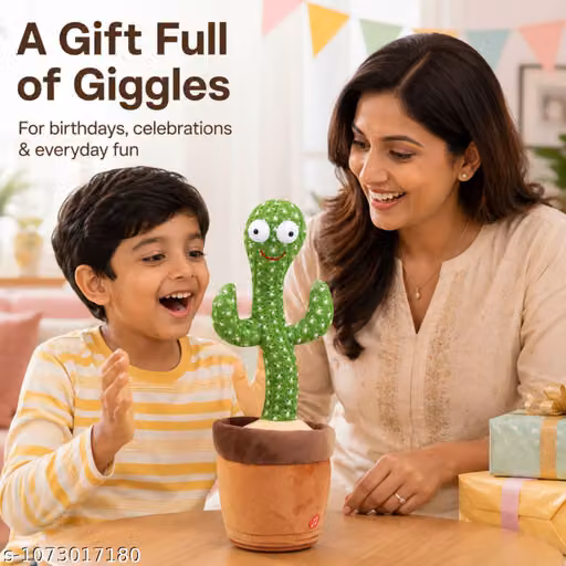 Dancing Cactus Toy Kids Talking Singing Wriggle Children Plush Electronic Toys Baby Voice Recording Repeats What baby Say LED Lights ,Wriggling Electronic Toy for Kids & Toddlers, Gift for Boys & Girls by PACKNSTORE