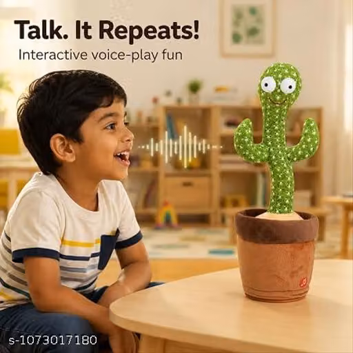 Dancing Cactus Toy Kids Talking Singing Wriggle Children Plush Electronic Toys Baby Voice Recording Repeats What baby Say LED Lights ,Wriggling Electronic Toy for Kids & Toddlers, Gift for Boys & Girls by PACKNSTORE