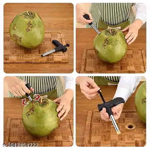 Steel Coconut Water Opener with Non Slip Handle ( Pake of 1, Black )
