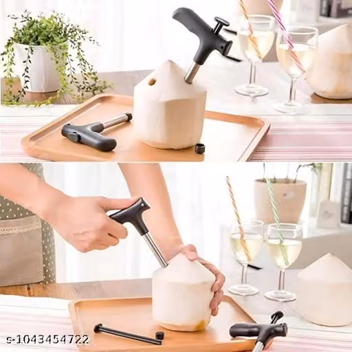Steel Coconut Water Opener with Non Slip Handle ( Pake of 1, Black )