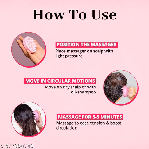 Head Massager, Scalp Massager, Scalp Massager For Hair Growth, Hair Massager, Hair Massager For Hair Growth, Hair Scalp Massager Brush, Hair Wash Brush, Head Scrubber, Hair Scalp Massager Shampoo Brush Marble Pink