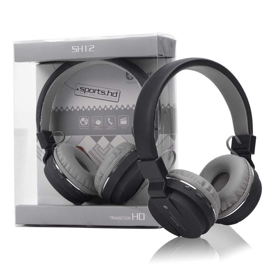 Wireless Headset SH12 Wireless Bluetooth Headphone with FM and SD Card Slot Best Quality