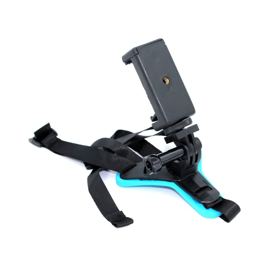 Helmet Chin Strap Mount with Mobile Clip & Screw Compatible with All Smart Phones, Action Cameras and Lot more