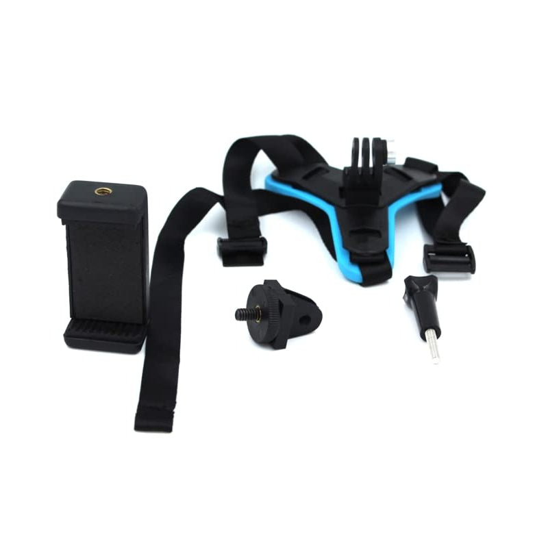 Helmet Chin Strap Mount with Mobile Clip & Screw Compatible with All Smart Phones, Action Cameras and Lot more