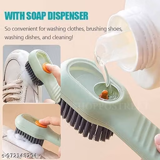 Liquid Adding Soft Fur Cleaning Brush Multifunctional Shoe Brush Clothes Cleaning Tools Pack of 2
