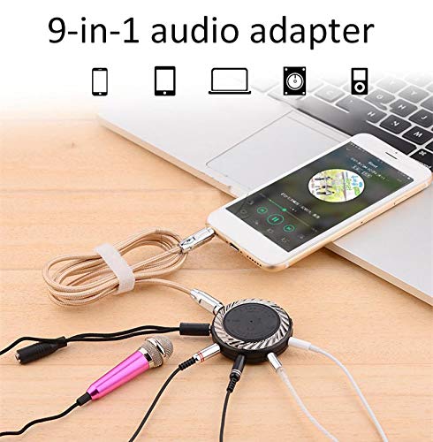 9 Way 3.5mm Stereo Audio Splitter Adapter Headset Headphone Earphone Hub with 20cm Aux Cable