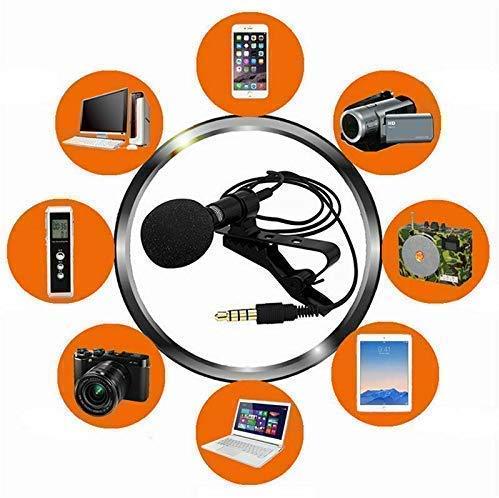 Clip On Mini Lapel Mic Mike Lavaliere Microphone / collor 3.5mm mike (Black)