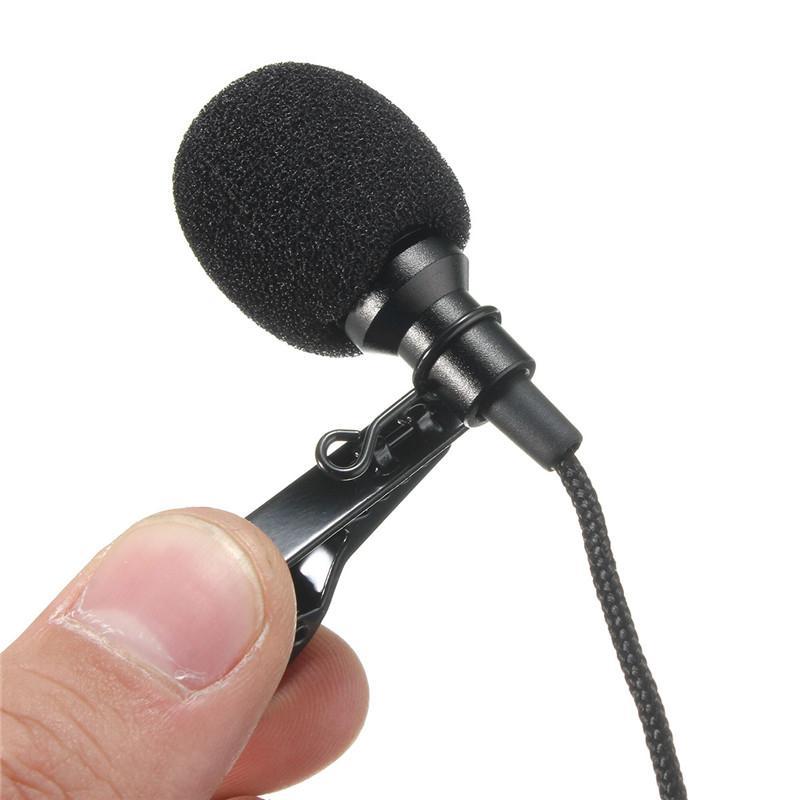 Clip On Mini Lapel Mic Mike Lavaliere Microphone / collor 3.5mm mike (Black)
