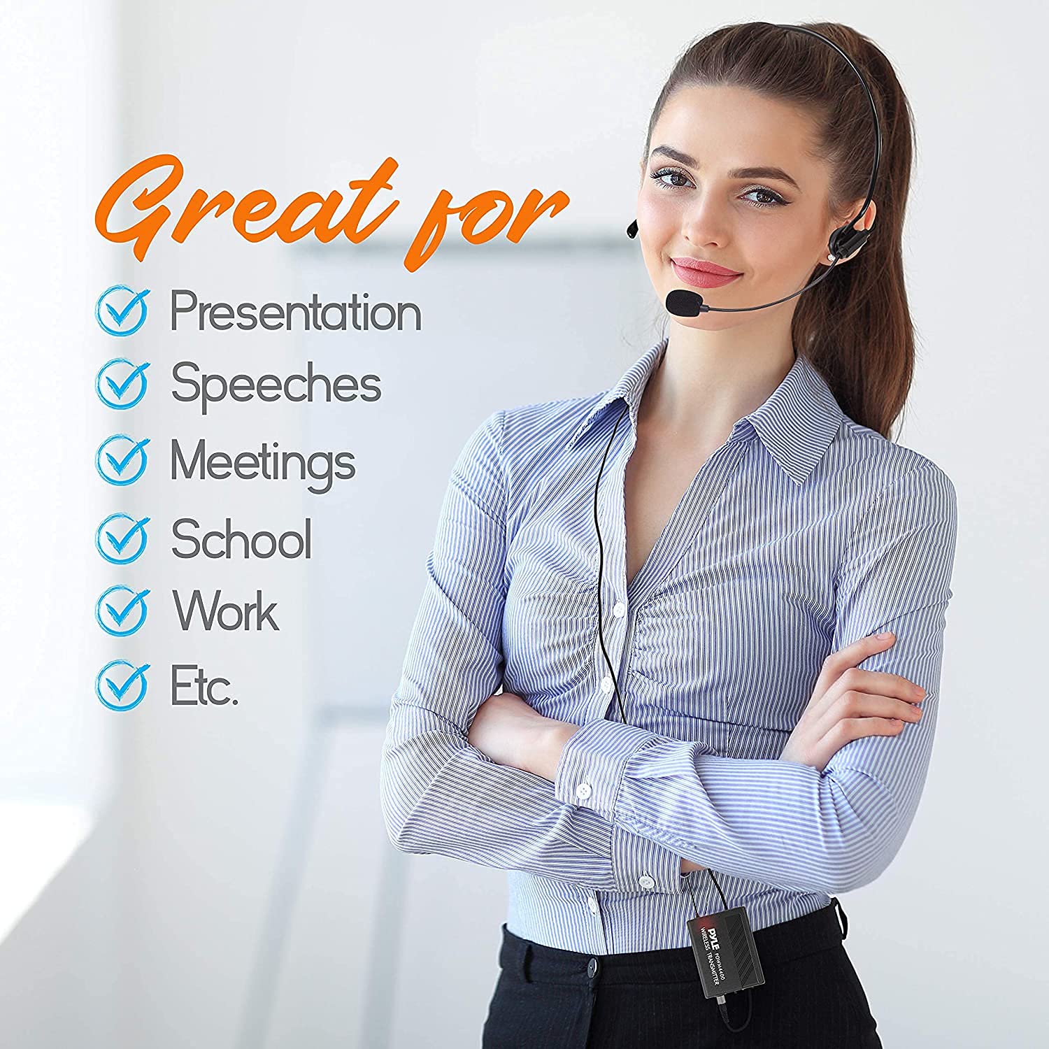 Universal Head Band 3.5mm Unidirectional Head mic Flexible Wired Mic Plug & Play Microphone for Voice Amplifier Teachers Presentations Recording Neck Mic
