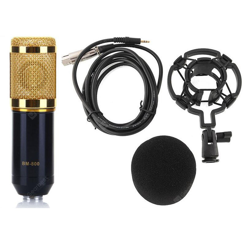 Professional Condenser Microphone Mic Sound Studio Recording Dynamic BM-800 for Professional Studio with Sock Mount for Singing, Youtube, Voiceover