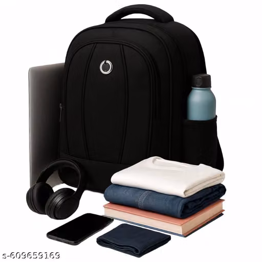 SHREE JI SOLID BLACK16 INCH PADDED LAPTOP BAG