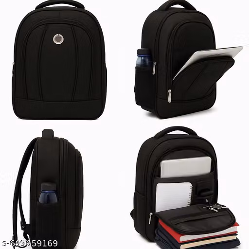 SHREE JI SOLID BLACK16 INCH PADDED LAPTOP BAG