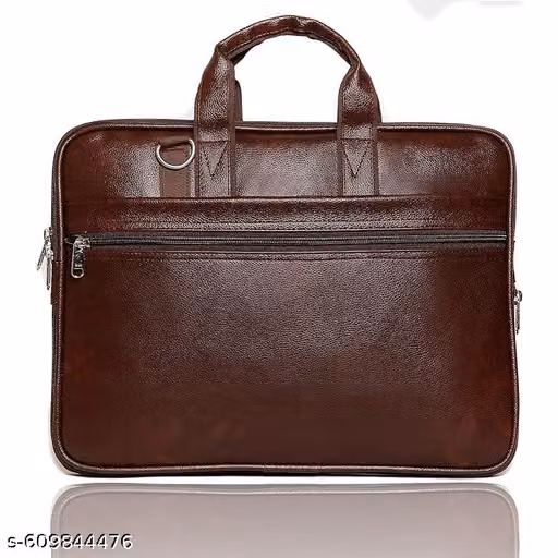 Zipper Leather Laptop & Messenger Bag / Men Bag / Cross Body Bags (Brown)