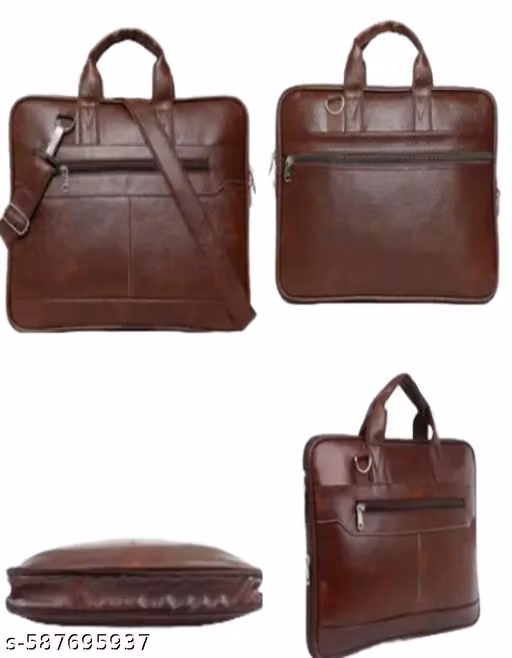 SHREE JI CREATION DARK BROWN LEATHER LAPTOP BAG