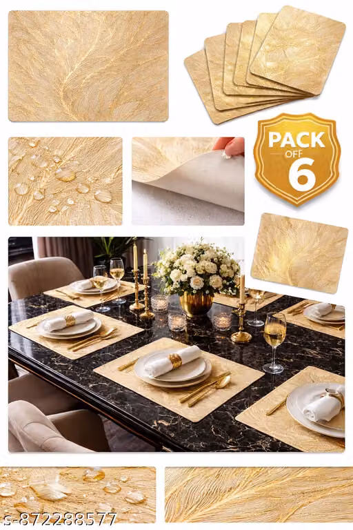 Perfect for Home, Hotel, Restaurant , Leaf Style Table Mat pack of 6