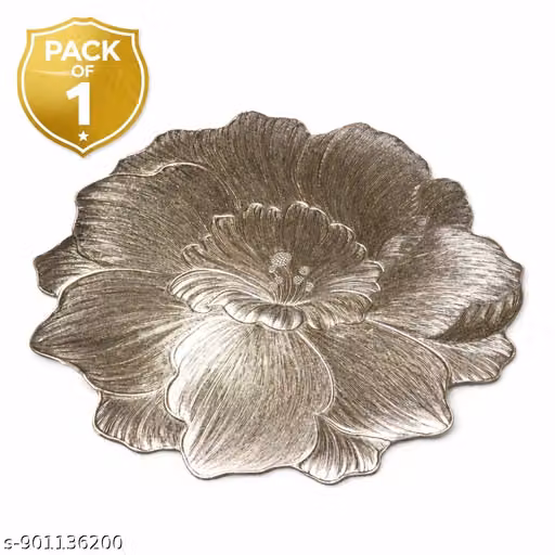 FLOWER Shape Placemats for Dining | Table Luxury Placemats Set of 1 Golden Table Mats | Washable Mats