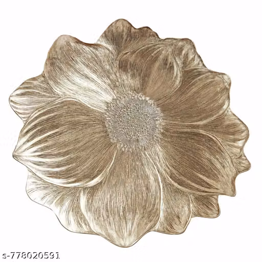 Luxury Interior Gold Floral Dining Mat Set – Pack of 6 (13.8 Inch)