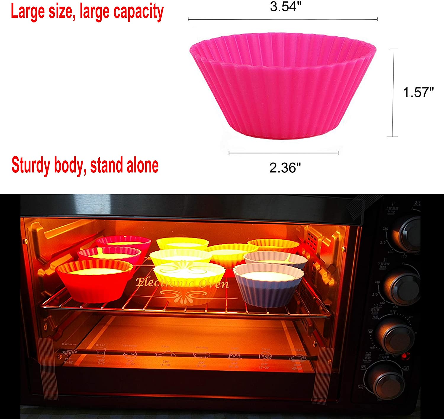 Silicone Cup Cake Moulds Round- 6 Pcs