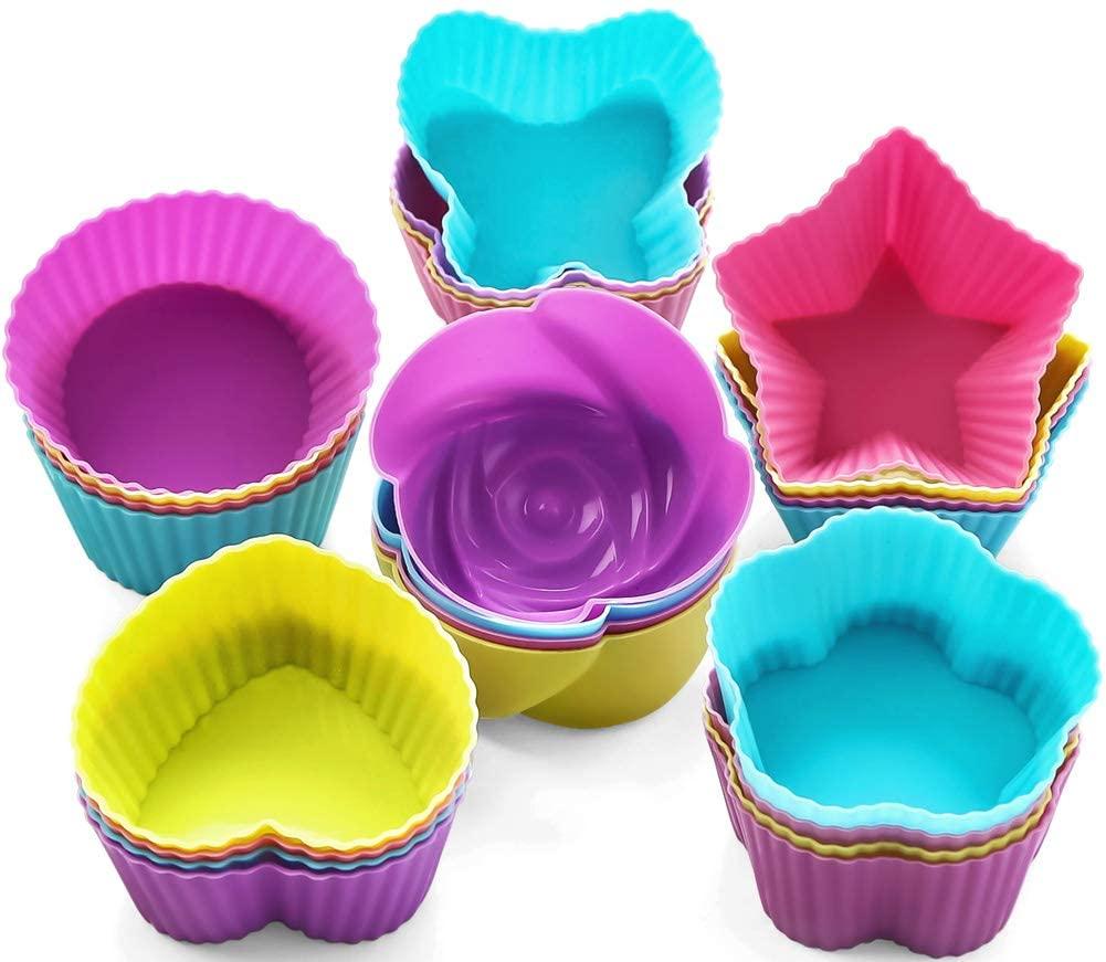 18 Pcs Silicon Mini Cake Moulds Cup Cake Silicone Mould Bakeware