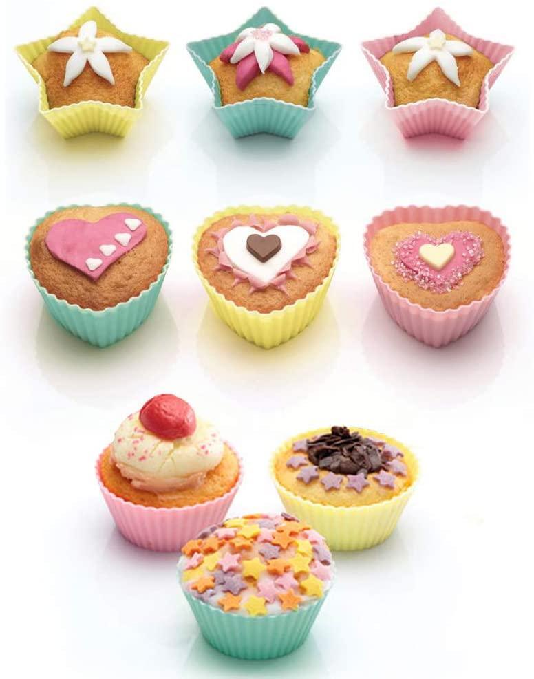 18 Pcs Silicon Mini Cake Moulds Cup Cake Silicone Mould Bakeware