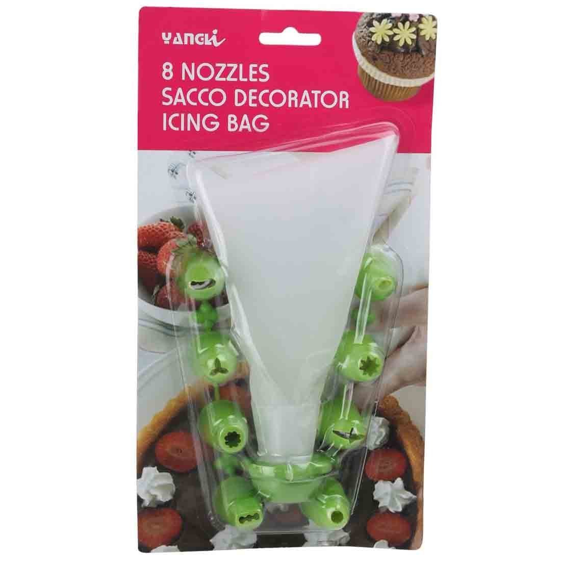 8 Nozzles Pastry Cake Decorator Icing Bag