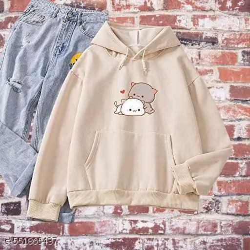RBN-LUV CAT HOODIE-BEIGE