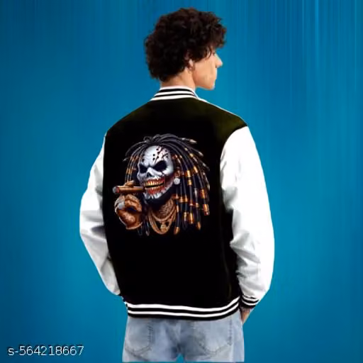 varsity jacket-SMOKING-SKULL-ROB