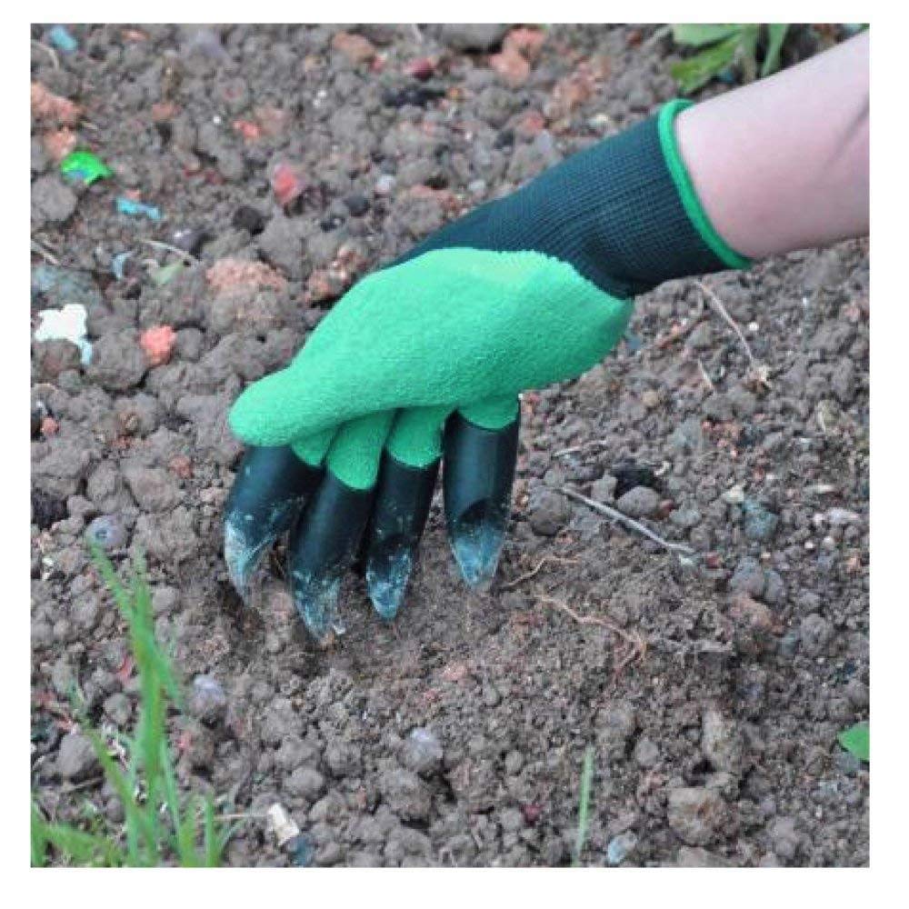 Gardening Gloves, Garden Gloves with Right Hand Fingertips ABS Claws for Pruning, Digging & Planting, One Pair