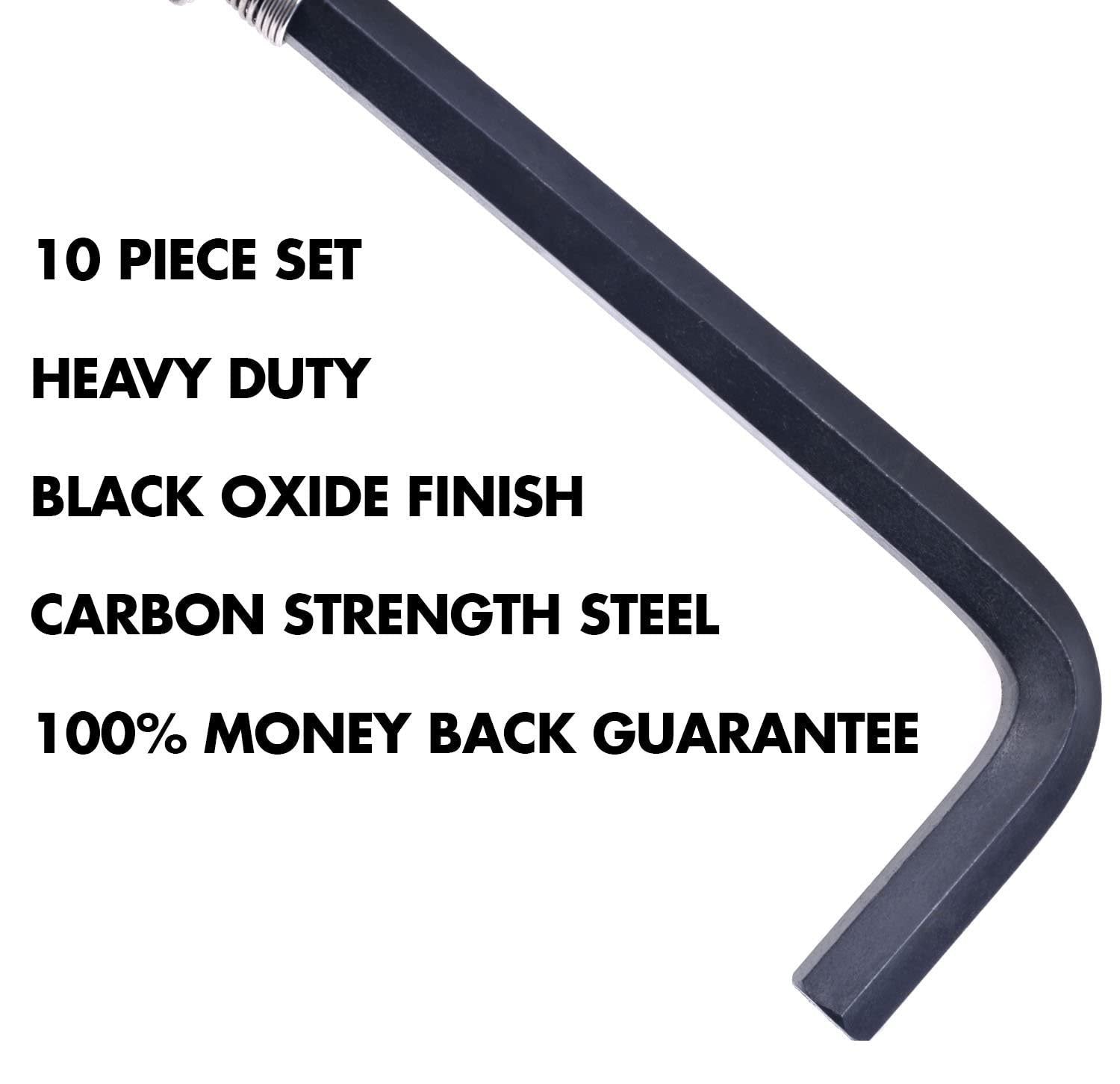 10 Pcs Allen Hex Key Wrench Set