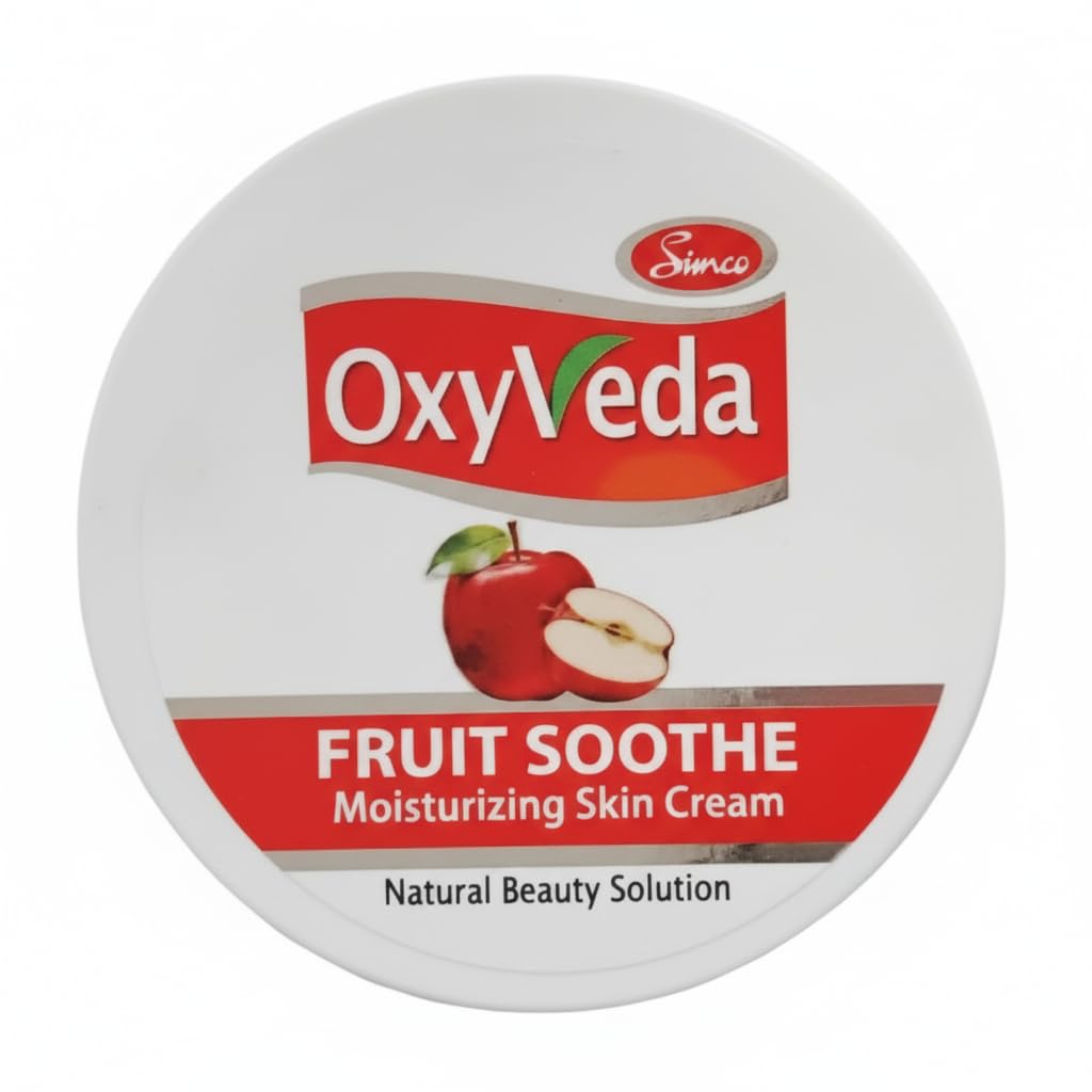 OxyVeda Fruit Soothe Moisturizing Skin Cream | Intensely Hydrating & Soothing | Non-Greasy Daily Face & Body Cream | Suitable for All Skin Types