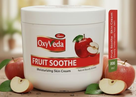 OxyVeda Fruit Soothe Moisturizing Skin Cream | Intensely Hydrating & Soothing | Non-Greasy Daily Face & Body Cream | Suitable for All Skin Types