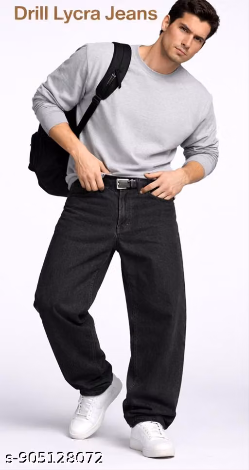 BLACK STRAIGHT FIT JEANS