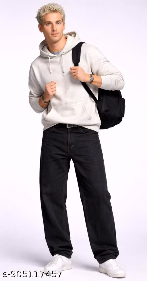 BLACK STRAIGHT FIT JEANS
